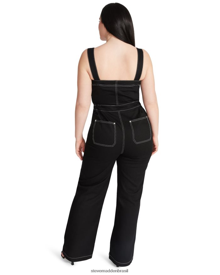 vestindo preto mulheres Steve Madden macacão ellis ZTFPZH701