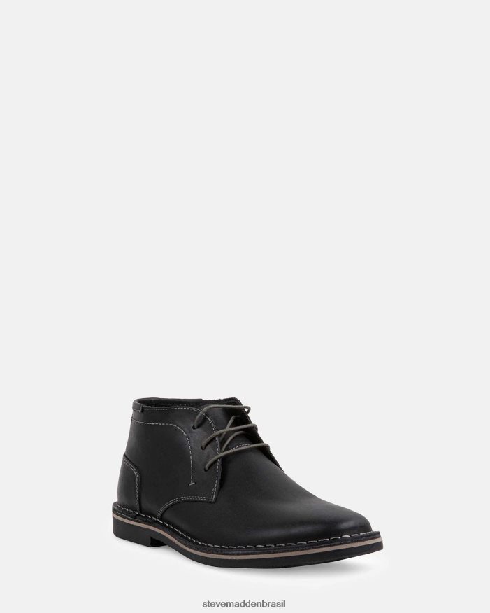 calçados couro preto homens Steve Madden ouça ZTFPZH937