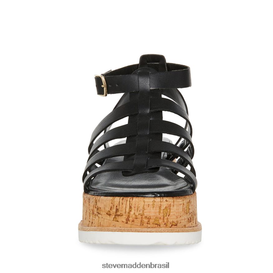 calçados couro preto mulheres Steve Madden Kaydee ZTFPZH143