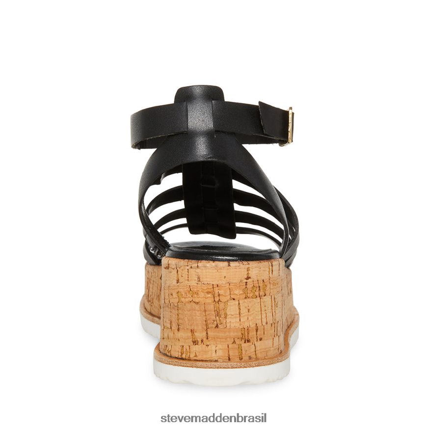 calçados couro preto mulheres Steve Madden Kaydee ZTFPZH143