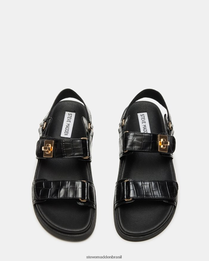 calçados crocodilo preto mulheres Steve Madden Mona ZTFPZH135