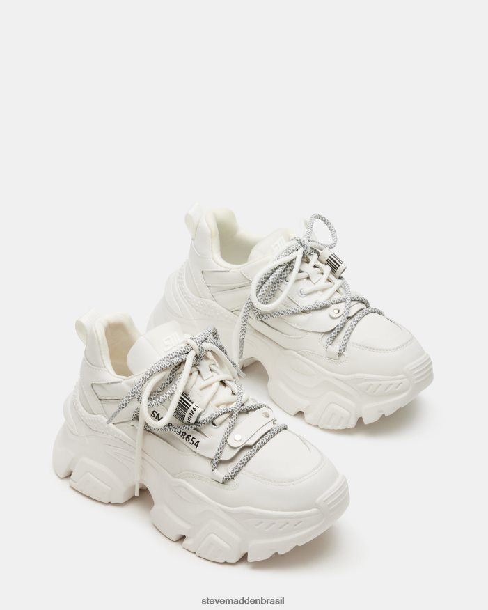 calçados couro branco mulheres Steve Madden Troy ZTFPZH236