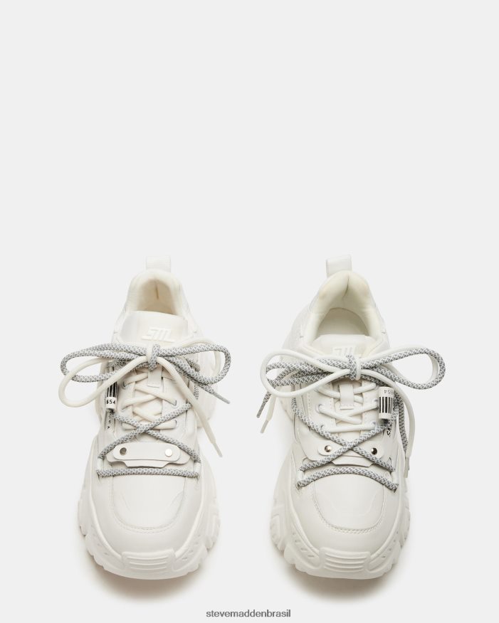 calçados couro branco mulheres Steve Madden Troy ZTFPZH236
