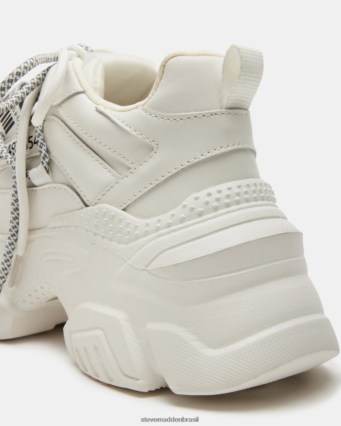 calçados couro branco mulheres Steve Madden Troy ZTFPZH236
